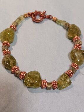 Peridot Nugget Bracelet #02